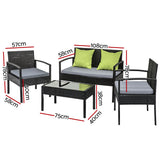 NNEDSZ Gardeon Outdoor Sofa Set Wicker Lounge Setting Table and Chairs Storage Cover