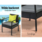 NNEDSZ Gardeon Outdoor Sofa Set Wicker Lounge Setting Table and Chairs Storage Cover