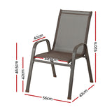 NNEDSZ 6PC Outdoor Dining Chairs Stackable Lounge Chair Patio Furniture Brown