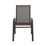 NNEDSZ 6PC Outdoor Dining Chairs Stackable Lounge Chair Patio Furniture Brown