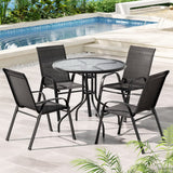 NNEDSZ Gardeon Outdoor Dining Set Table and Chairs Patio Garden Furniture Bistro Set