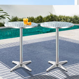 NNEDSZ Gardeon Set of 2 Outdoor Bar Table Aluminium Round 70/110CM