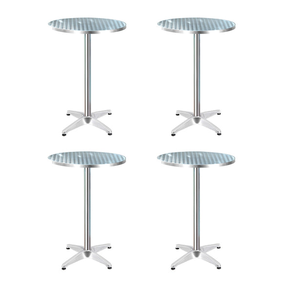 NNEDSZ Gardeon Set of 4 Outdoor Bar Table Aluminium Round 70/110CM