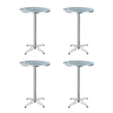 NNEDSZ Gardeon Set of 4 Outdoor Bar Table Aluminium Round 70/110CM