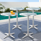 NNEDSZ Gardeon Set of 4 Outdoor Bar Table Aluminium Round 70/110CM