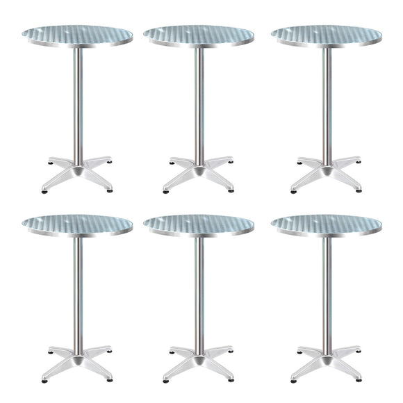 NNEDSZ Gardeon Set of 6 Outdoor Bar Table Aluminium Round 70/110CM