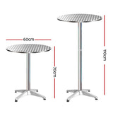 NNEDSZ Gardeon Set of 6 Outdoor Bar Table Aluminium Round 70/110CM