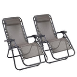 NNEDSZ Gardeon 2PC Zero Gravity Chair Folding Outdoor Recliner Adjustable Sun Lounge Camping Beige