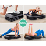 NNEDSZ 2X Aerobic Step Riser Exercise Stepper Block Gym Home Fitness