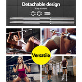 NNEDSZ 168CM 5.5FT Barbell Bar Fitness Weight Plates Dumbbells Row