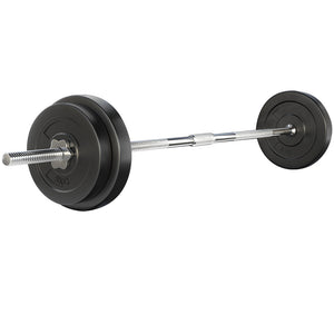 NNEDSZ 38kg Barbell Set Weight Plates Bar Lifting Bench 168cm