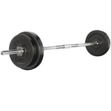 NNEDSZ 38kg Barbell Set Weight Plates Bar Lifting Bench 168cm