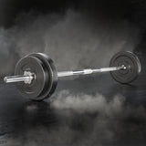 NNEDSZ 38kg Barbell Set Weight Plates Bar Lifting Bench 168cm