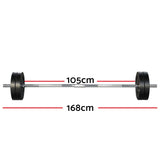 NNEDSZ 48kg Barbell Set Weight Plates Bar Lifting Bench 168cm