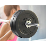 NNEDSZ 48kg Barbell Set Weight Plates Bar Lifting Bench 168cm