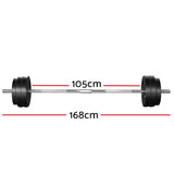NNEDSZ 58kg Barbell Set Weight Plates Bar Lifting Bench 168cm
