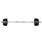 NNEDSZ 58kg Barbell Set Weight Plates Bar Lifting Bench 168cm
