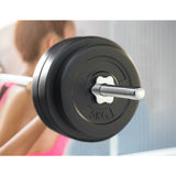 NNEDSZ 58kg Barbell Set Weight Plates Bar Lifting Bench 168cm