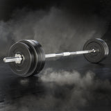 NNEDSZ 58kg Barbell Set Weight Plates Bar Lifting Bench 168cm