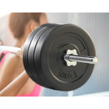 NNEDSZ 68kg Barbell Set Weight Plates Bar Lifting Bench 168cm