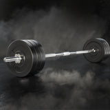 NNEDSZ 68kg Barbell Set Weight Plates Bar Lifting Bench 168cm