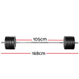 NNEDSZ 88kg Barbell Set Weight Plates Bar Lifting Bench 168cm