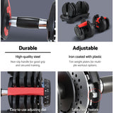 NNEDSZ 24kg Dumbbells Adjustable Dumbbell Weight Plates Home Gym 2pcs