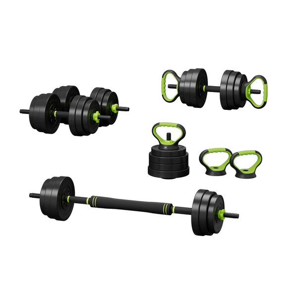 NNEDSZ 25kg Adjustable Dumbbells Set Kettle Bell Weight Plates Barbells Gym