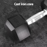 NNEDSZ 20kg Hex Dumbbells Set Dumbbells Weights Lifting Bench Gym Workout 2x10kg