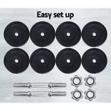 NNEDSZ 25kg Dumbbell Set Weight Plates Dumbbells Lifting Bench