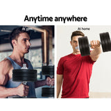 NNEDSZ 35kg Dumbbell Set Weight Plates Dumbbells Lifting Bench