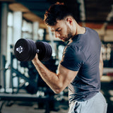 NNEDSZ 35kg Dumbbell Set Weight Plates Dumbbells Lifting Bench