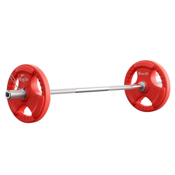 NNEDSZ Barbells Set 36kg 120cm Dumbbell Barbell Plate Weight Lifting Home Gym Red Lifting