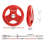 NNEDSZ Barbells Set 36kg 120cm Dumbbell Barbell Plate Weight Lifting Home Gym Red Lifting