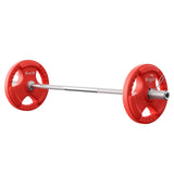 NNEDSZ Barbells Set 36kg 120cm Dumbbell Barbell Plate Weight Lifting Home Gym Red Lifting
