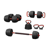 NNEDSZ 40kg Adjustable Dumbbells Set Kettle Bell Weight Plates Barbells Gym