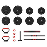 NNEDSZ 40kg Adjustable Dumbbells Set Kettle Bell Weight Plates Barbells Gym
