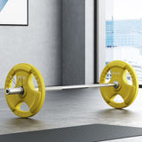 NNEDSZ Barbells 46KG 120CM Dumbbell Barbell Plate Weight Lifting Home Gym Yellow