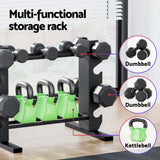 NNEDSZ Everfit Dumbbells Rack Dumbbell Kettlebell Stand Home Gym Storage 200kg Capacity