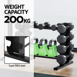 NNEDSZ Everfit Dumbbells Rack Dumbbell Kettlebell Stand Home Gym Storage 200kg Capacity