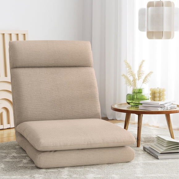 NNEDSZ Artiss Floor Chair Sofa 1 Seater Linen Beige