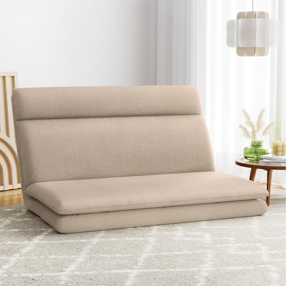 NNEDSZ Artiss Floor Chair Sofa 2 Seater Linen Beige