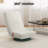 NNEDSZ Artiss Floor Lounge Sofa Swivel Foldable Linen White