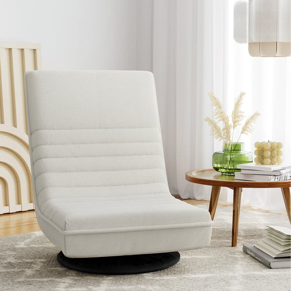 NNEDSZ Artiss Floor Lounge Sofa Swivel Foldable Linen White