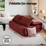 Artiss Floor Lounge Sofa Bed Foldable 2 Seater Orange