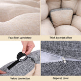 NNEDSZ Artiss Floor Lounge Sofa Bed Chair Foldable Washable Beige