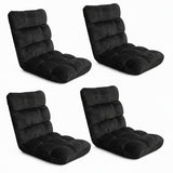 Artiss 4X Lounge Sofa Bed Flannel Fabric Black