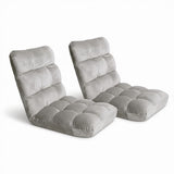 Artiss 2X Lounge Sofa Bed Flannel Fabric Grey