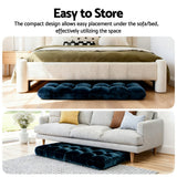 Artiss Floor Lounge Sofa Bed Flannel Fabric Navy