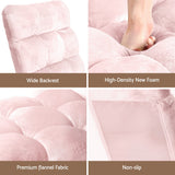 Artiss Floor Lounge Sofa Bed Flannel Fabric Pink